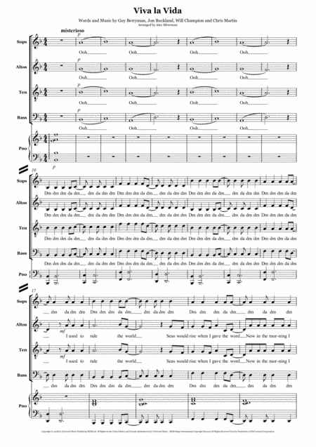 Viva La Vida Coldplay Choir And Piano Edition Page 2