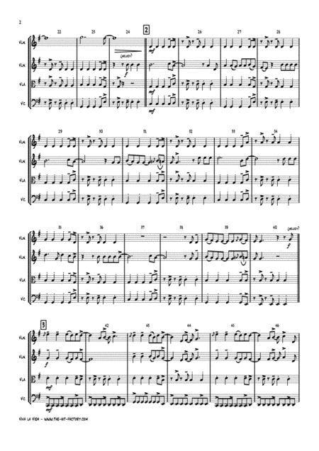 Viva La Vida E Minor Cold Play String Quartet Page 2