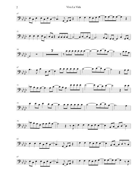 Viva La Vida Original Key Trombone Page 2