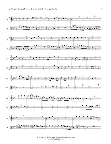 Vivaldi A Sonata No 1 Mvt 2 For Violin And Viola Page 2