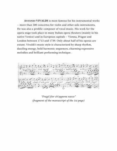 Vivaldi Antonio Fragil Fior Ch Appena Nasce Aria From The Opera La Verit In Cimento Arranged For Voice And Piano B Flat Major Page 2