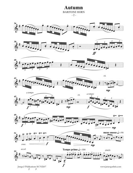 Vivaldi Autumn From The Four Seasons For Baritone Horn Piano Page 2