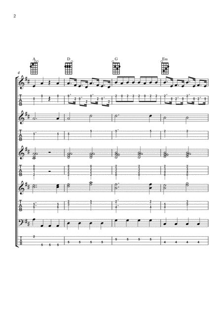 Vivaldi Guitar Concerto In D Major For Ukulele Orchestra Ensemble Music Tablature Page 2