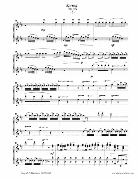 Vivaldi Spring From The Four Seasons For Flute Piano Quartet Page 2