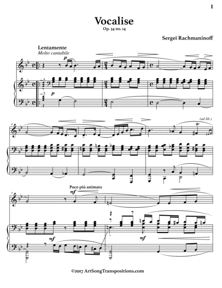 Vocalise Op 34 No 14 G Minor Page 2