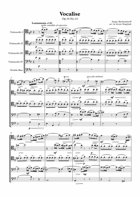 Vocalise Rachmaninoff Op 34 No 14 Page 2