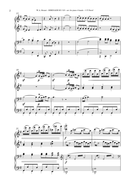 W A Mozart Serenade Kv 525 Eine Kleine Nachtmusik For Piano 4 Hands Complete Score Page 2