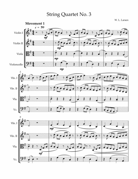 W L Larsen String Quartet No 3 Page 2