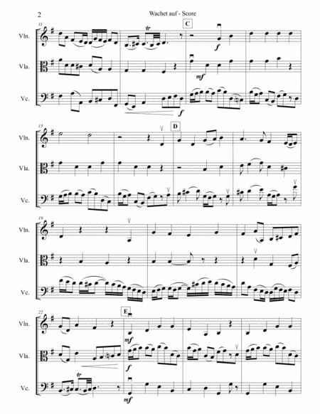 Wachet Auf For String Trio Page 2