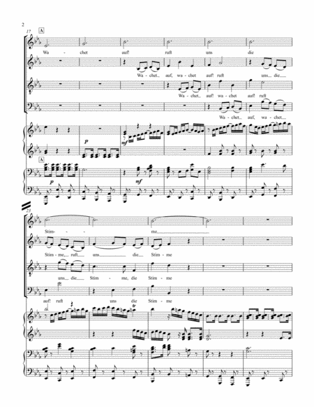 Wachet Auf Ruft Uns Die Stimme With Piano Four Hands Accompaniment Page 2