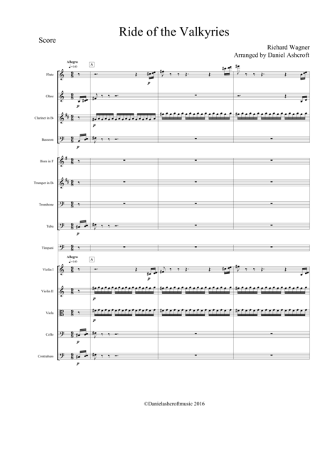 Wagners Ride Of The Valkyries Score Only Page 2