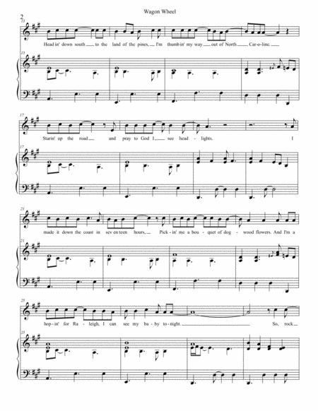 Wagon Wheel Piano And Voice Page 2