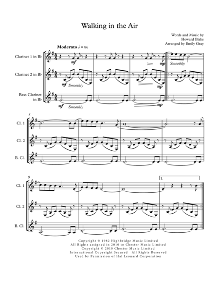 Walking In The Air Clarinet Trio Page 2