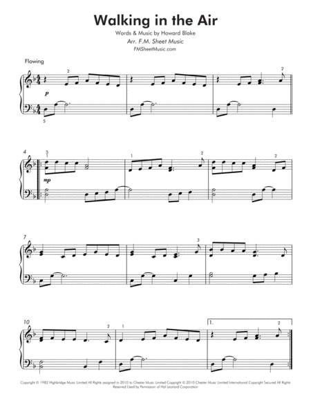 Walking In The Air Easy Piano Early Intermediate Page 2