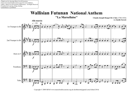 Wallisian Futunan National Anthem For Brass Quintet Page 2