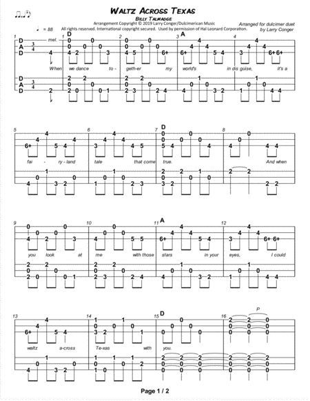 Waltz Across Texas Duet Page 2