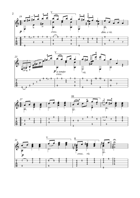 Waltz In A Minor By Chopin For Solo Guitar Page 2