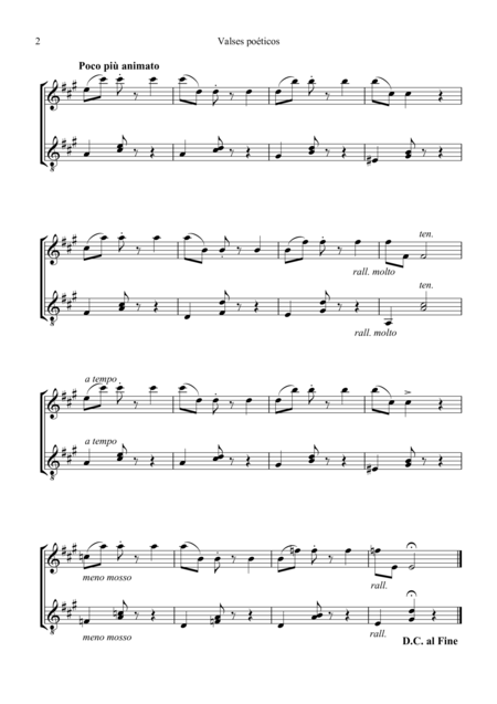 Waltz No 3 From Valses Poeticos For Violin And Guitar Page 2