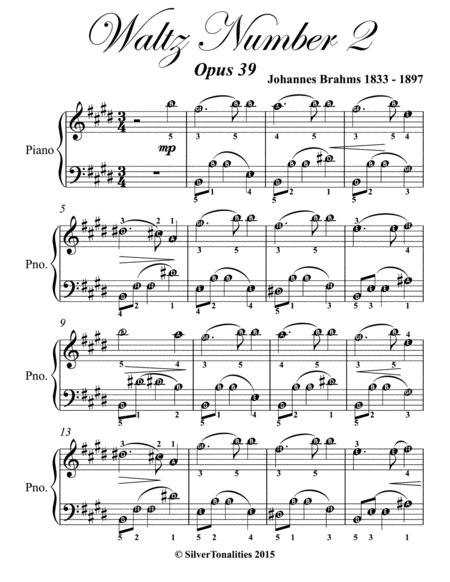 Waltz Number 2 Opus 39 Easy Piano Sheet Music Page 2