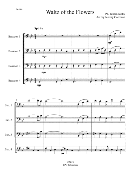 Waltz Of The Flowers From The Nutcracker Suite For Bassoon Quartet Page 2