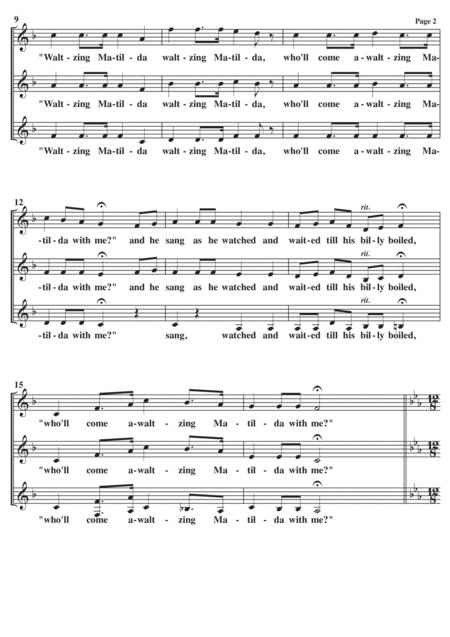 Waltzing Matilda Click Go The Shears A Cappella Ssa Page 2