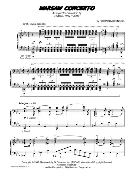 Warsaw Concerto New Piano Solo Arrangement Page 2