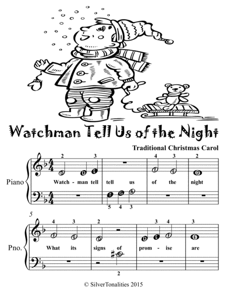 Watchman Tell Us Of The Night Beginner Piano Sheet Music Tadpole Edition Page 2