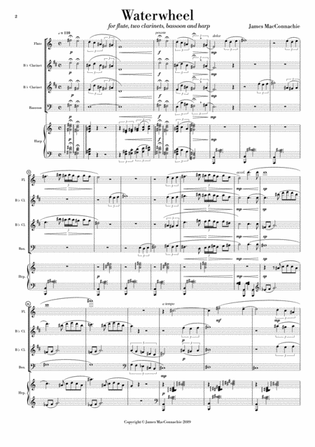 Waterwheel Full Score For Woodwind And Harp Page 2