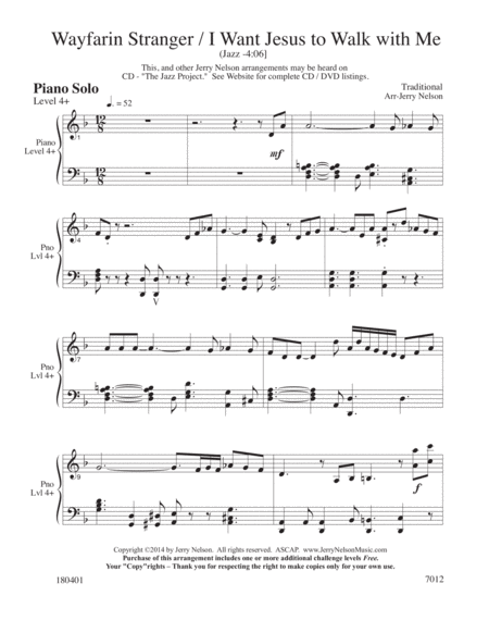 Wayfarin Stranger I Need Jesus To Walk With Me 2 For 1 Piano Arrangements Page 2