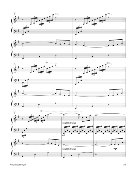 Wayfaring Stranger 2 Pianos 4 Hands Duet Page 2