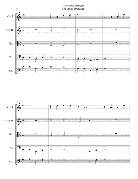 Wayfaring Stranger For String Orchestra Page 2