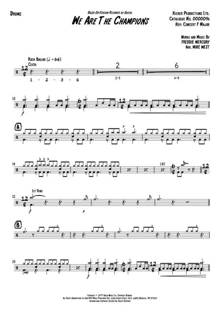 We Are The Champions Drums Page 2