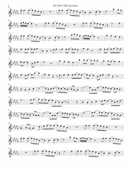 We Dont Talk Anymore Original Key Bari Sax Page 2