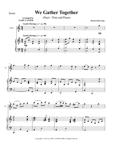 We Gather Together Duet Flute And Piano Score And Parts Page 2