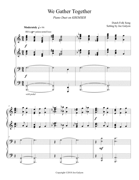 We Gather Together Piano Duet For Thanksgiving Page 2