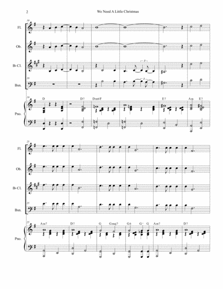 We Need A Little Christmas For Woodwind Quartet Page 2