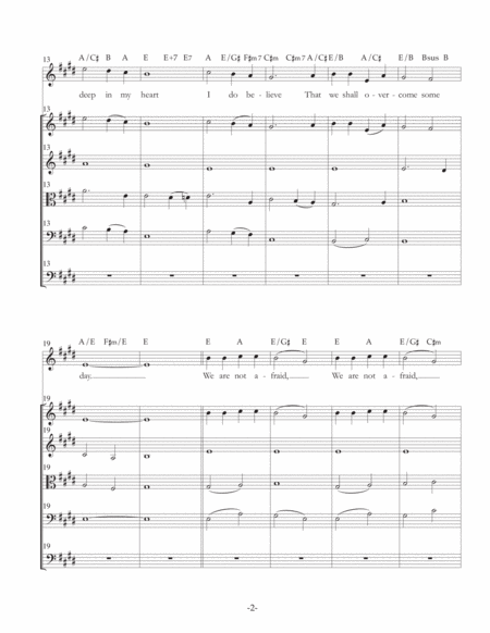 We Shall Overcome For Voice String Quartet Guitar Bass Guitar And Drums Page 2