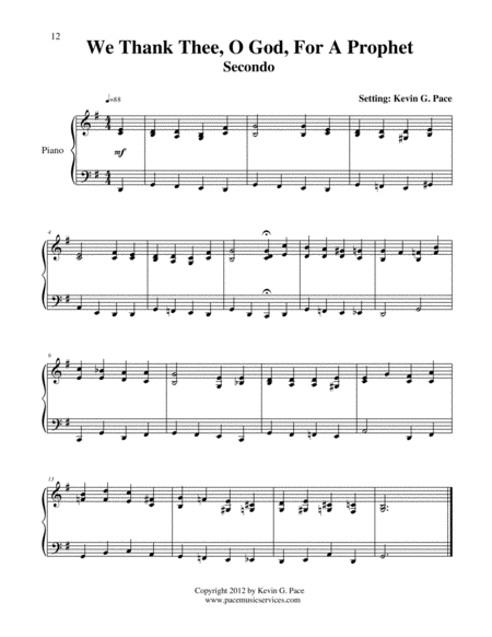 We Thank Thee O God For A Prophet Easy Piano Duet Page 2