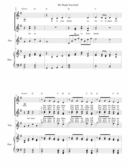 We Thank You God Ssa Vocal Trio Violin And Piano Page 2