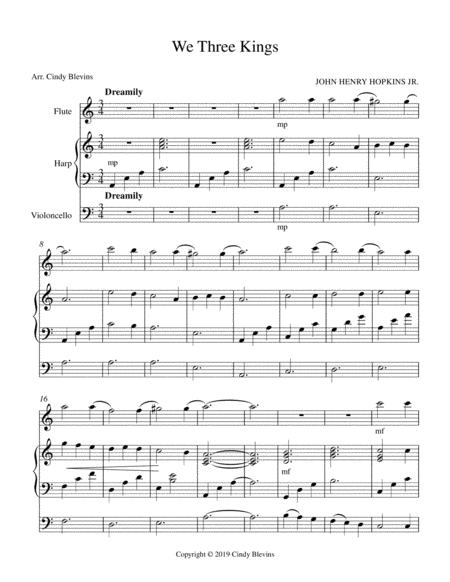 We Three Kings For Harp Flute And Cello Page 2