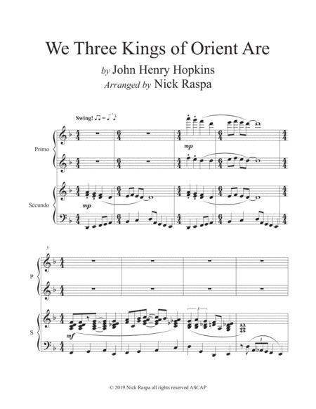 We Three Kings Of Orient Are 1 Piano 4 Hands Advanced Intermediate Page 2