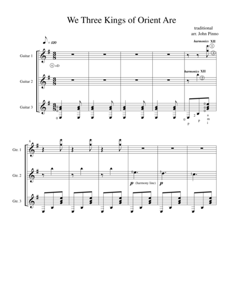 We Three Kings Of Orient Are For Classical Guitar Trio Or Quartet Page 2