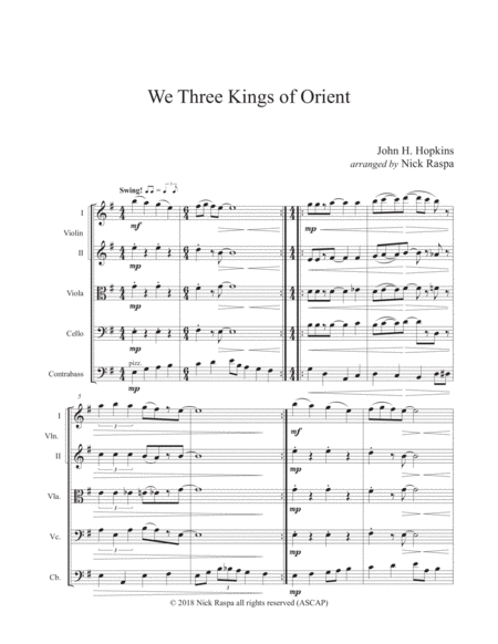 We Three Kings Of Orient Jazzy String Orchestra Page 2