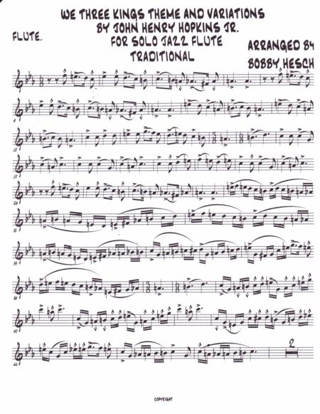 We Three Kings Theme And Variations For Solo Jazz Flute Page 2