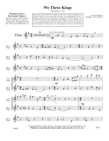 We Three Kings V1 Arrangements Level 2 4 For Flute Written Acc Page 2