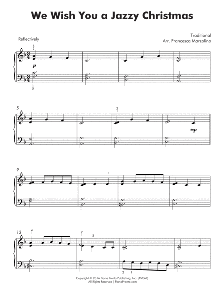 We Wish You A Jazzy Christmas Early Intermediate Piano Page 2