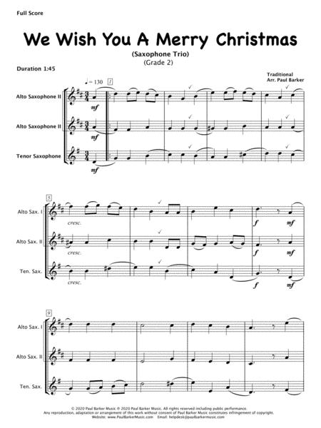 We Wish You A Merry Christmas Saxophone Trio Score Parts Page 2