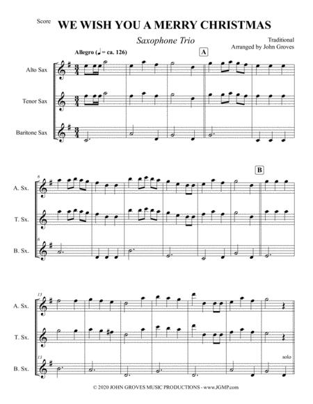We Wish You A Merry Christmas Saxophone Trio Page 2