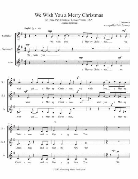 We Wish You A Merry Christmas Ssa A Cappella Page 2