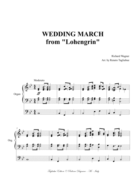 Wedding March Wagner For Organ 3 Staff Page 2